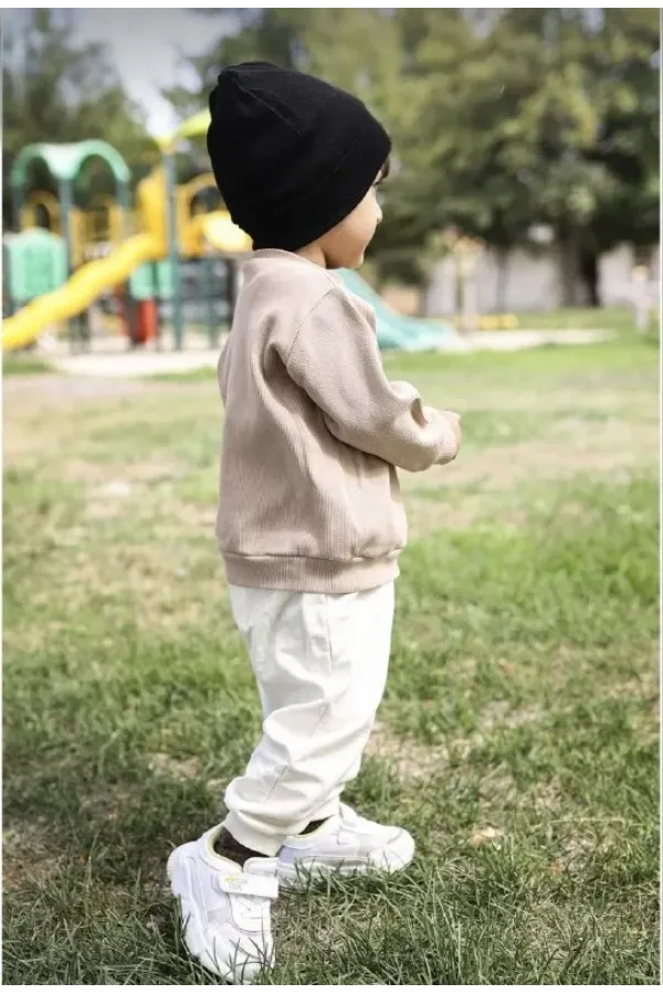 Çocuk Dokuma Triko Bere - Siyah