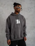 Erkek Ön Arka Baskılı Kapşonlu Sweat - Gri Somersan Giyim | Kadın, Erkek ve Çocuk Moda