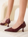 Kadın Bordo Rugan Topuklu Ayakkabı TR08MS44G Somersan Giyim | Kadın, Erkek ve Çocuk Moda