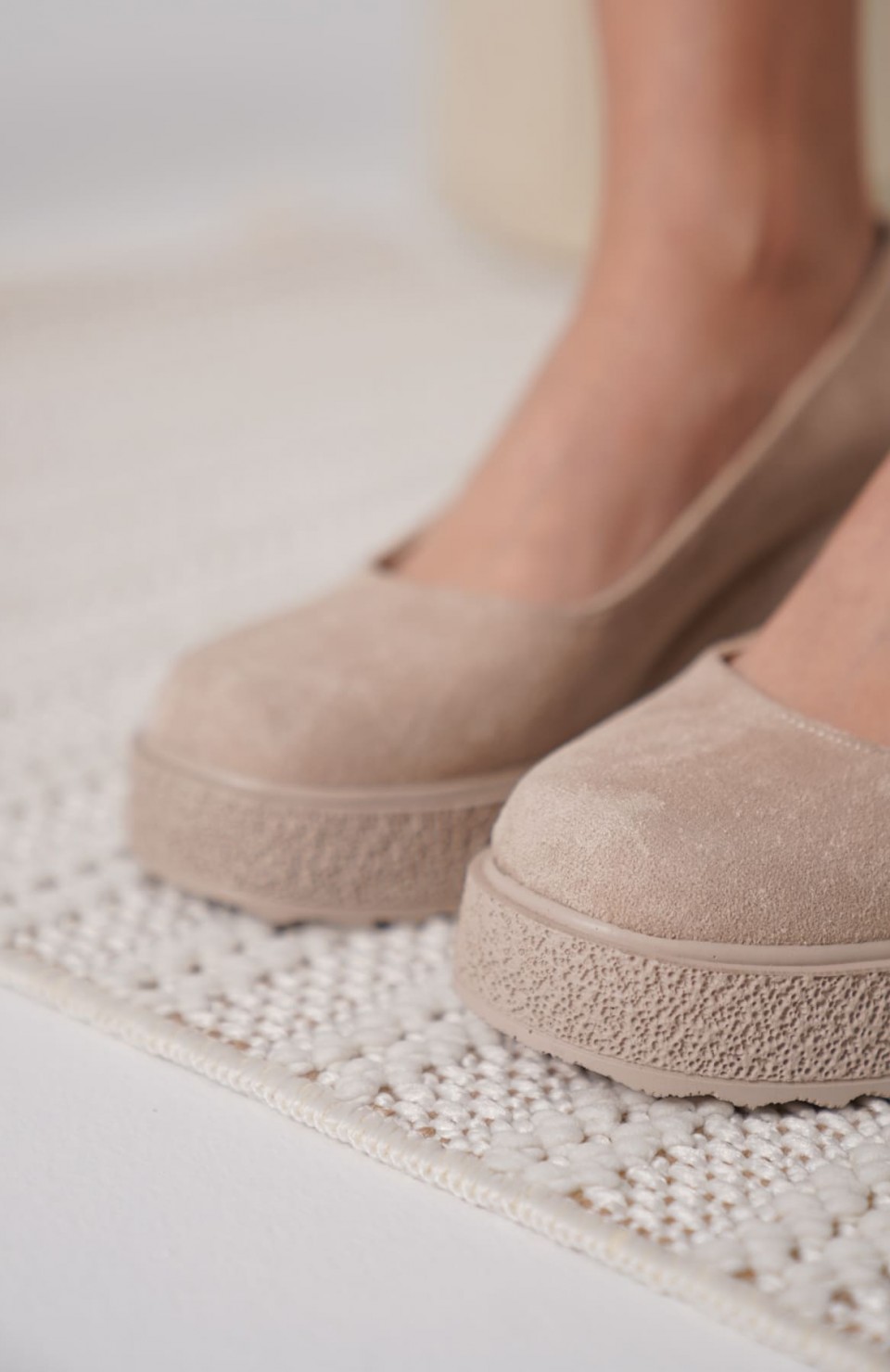 Kadın Bej Süet Günlük Ayakkabı TR06MS04F Somersan Giyim | Kadın, Erkek ve Çocuk Moda