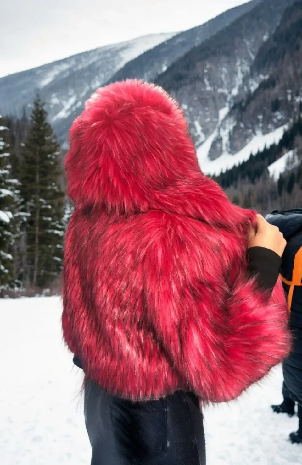 Kadın Uzun Kollu Kürk - Bordo