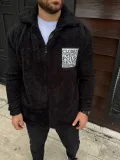 Erkek Polar Fermuarlı Sweatshirt – Kapüşonsuz, Cepli, Yumuşak Dokulu, Oversize Rahat Kalıp, Kışlık Sıcak Tutan Fermuarlı Üst - Siyah