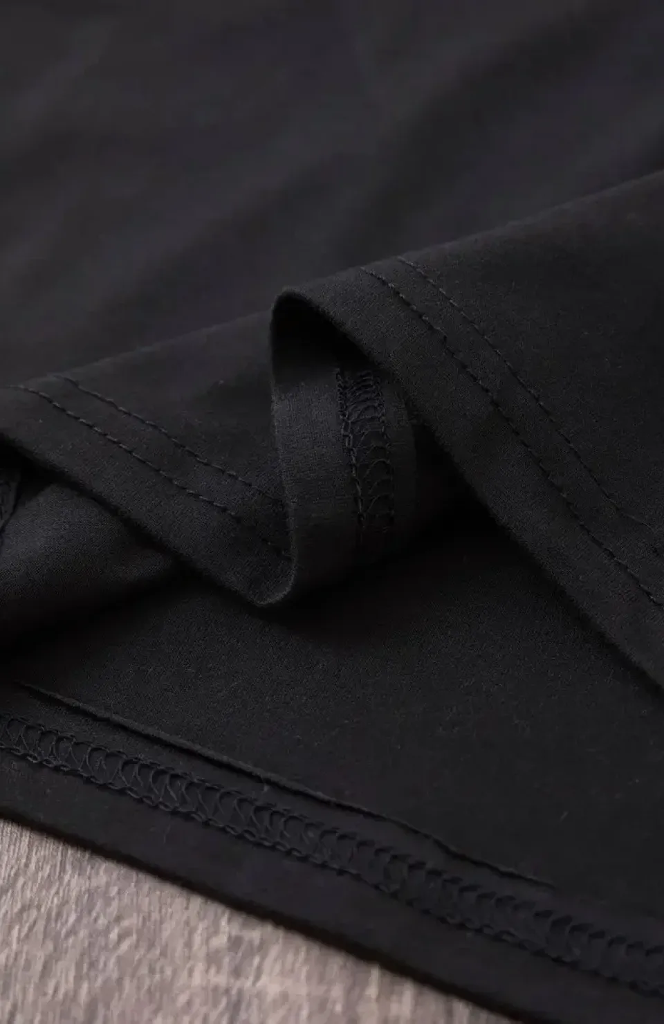 20/1 Penye Compack Baskılı Oversize Bisiklet Yaka Kısa Kol Yazlık T-shirt - Siyah