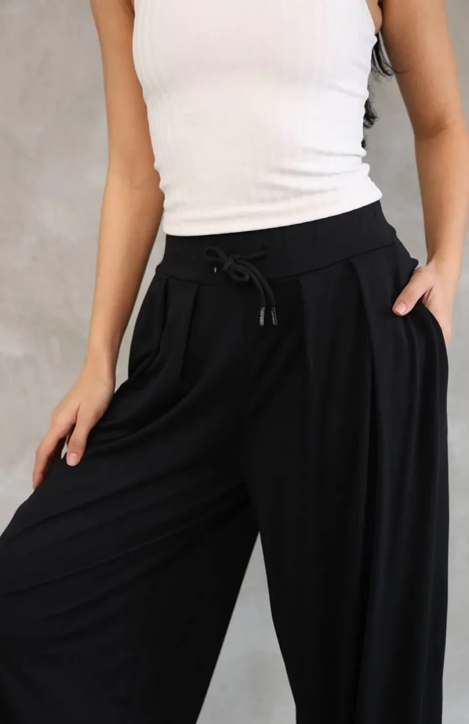 Osy Modal Yumuşak Dokulu Kumaş Şalvar Pantalon - Siyah