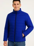 Erkek Bomber Mont Ceket – Su İtici Kumaş, Kapitone Astarlı, Fermuarlı, Kışlık - Saks Mavisi