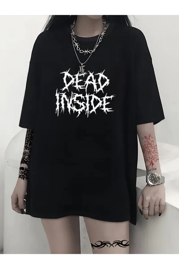Canlı Harf Baskılı Büyük Boy Oversize Kısa Kollu Tişört - Yumuşak, Nefes Alabilir, Kadınlar için Rahat Yaz ve İlkbaharın Vazgeçilmezi - Rahat Kesim, Rahat, Şık Kadın Giysileri - Siyah