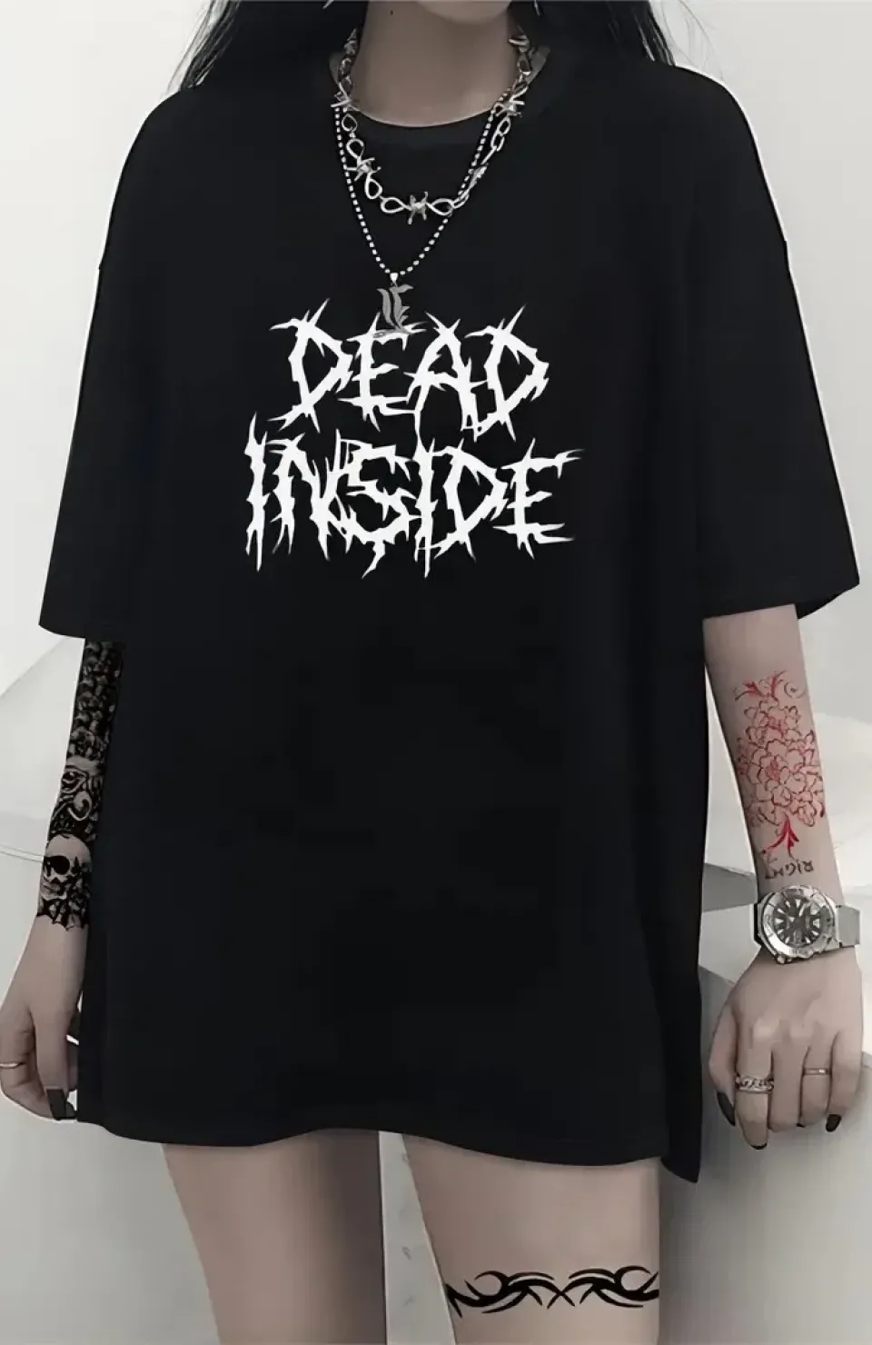 Canlı Harf Baskılı Büyük Boy Oversize Kısa Kollu Tişört - Yumuşak, Nefes Alabilir, Kadınlar için Rahat Yaz ve İlkbaharın Vazgeçilmezi - Rahat Kesim, Rahat, Şık Kadın Giysileri - Siyah
