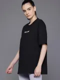 Kadın Baskılı Oversize T-shirt - Siyah