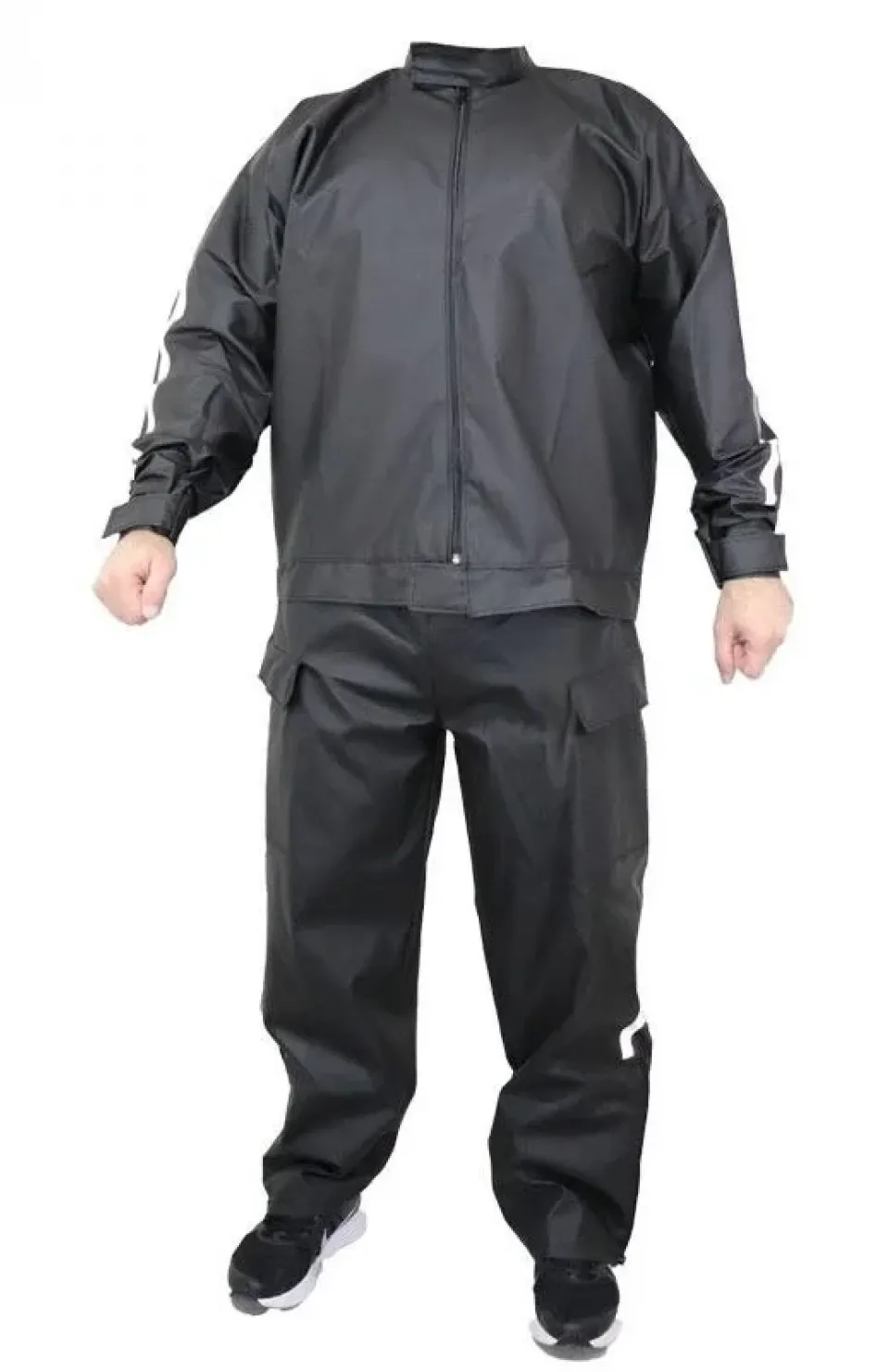 Yağmurluk Takım (Bahçıvan Tipi Askılı Pantolon ve Mont) - Siyah