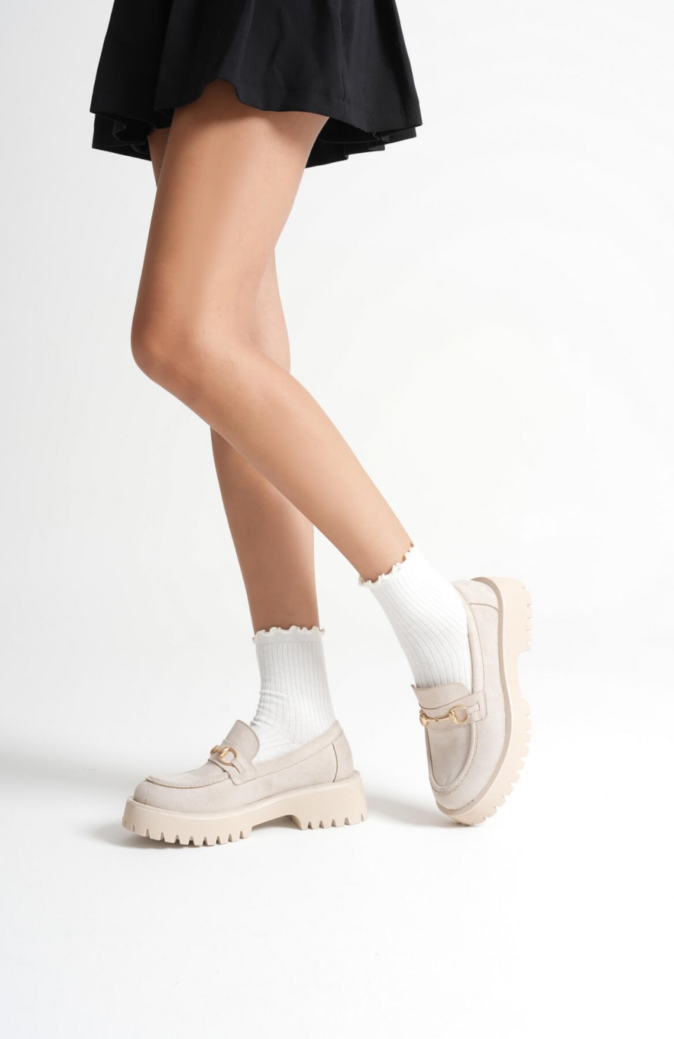 Toka Detaylı Bej Süet Günlük Loafer Ayakkabı TR10MS04D Somersan Giyim | Kadın, Erkek ve Çocuk Moda