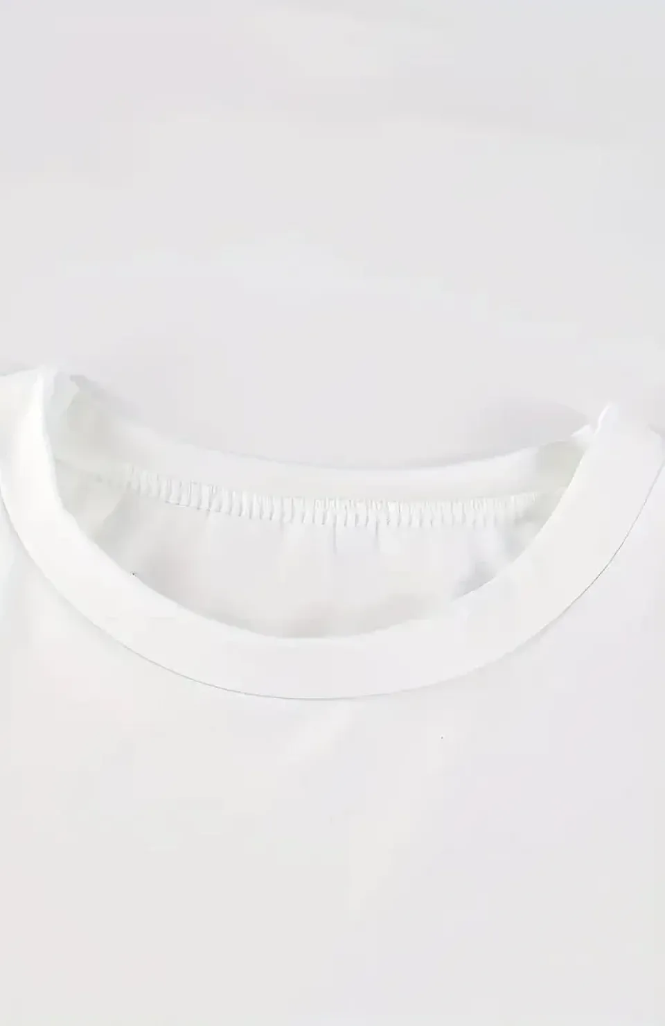 20/1 Penye Compack Baskılı Oversize Kısa Kol Bisiklet Yaka T-shirt - Beyaz