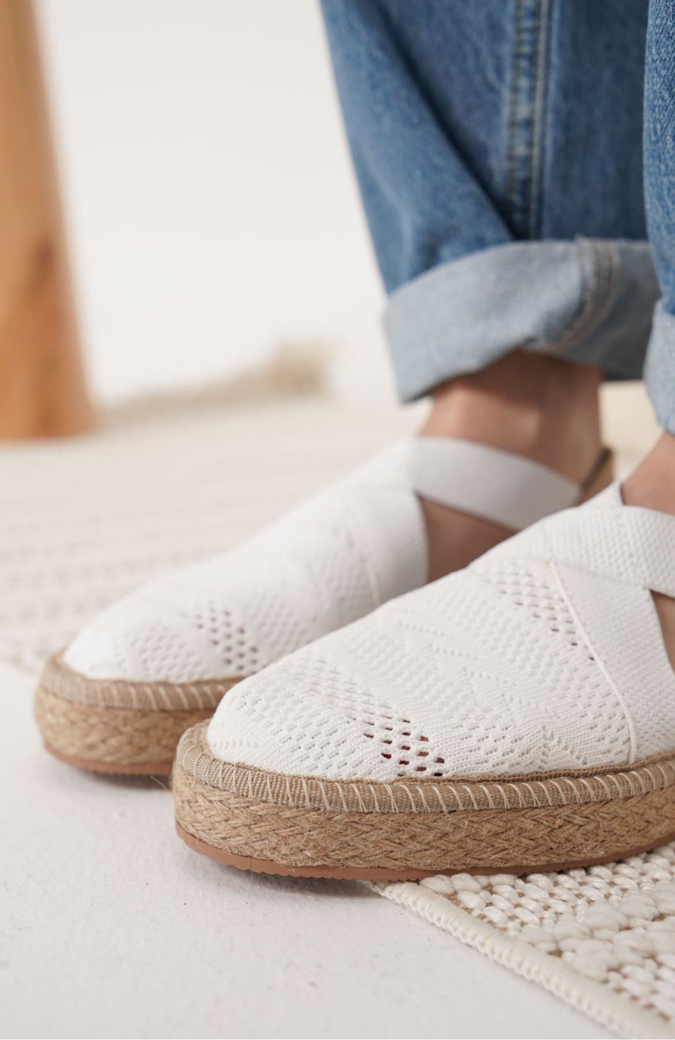 Kadın Beyaz Espadril Ayakkabı TR19MY01B Somersan Giyim | Kadın, Erkek ve Çocuk Moda