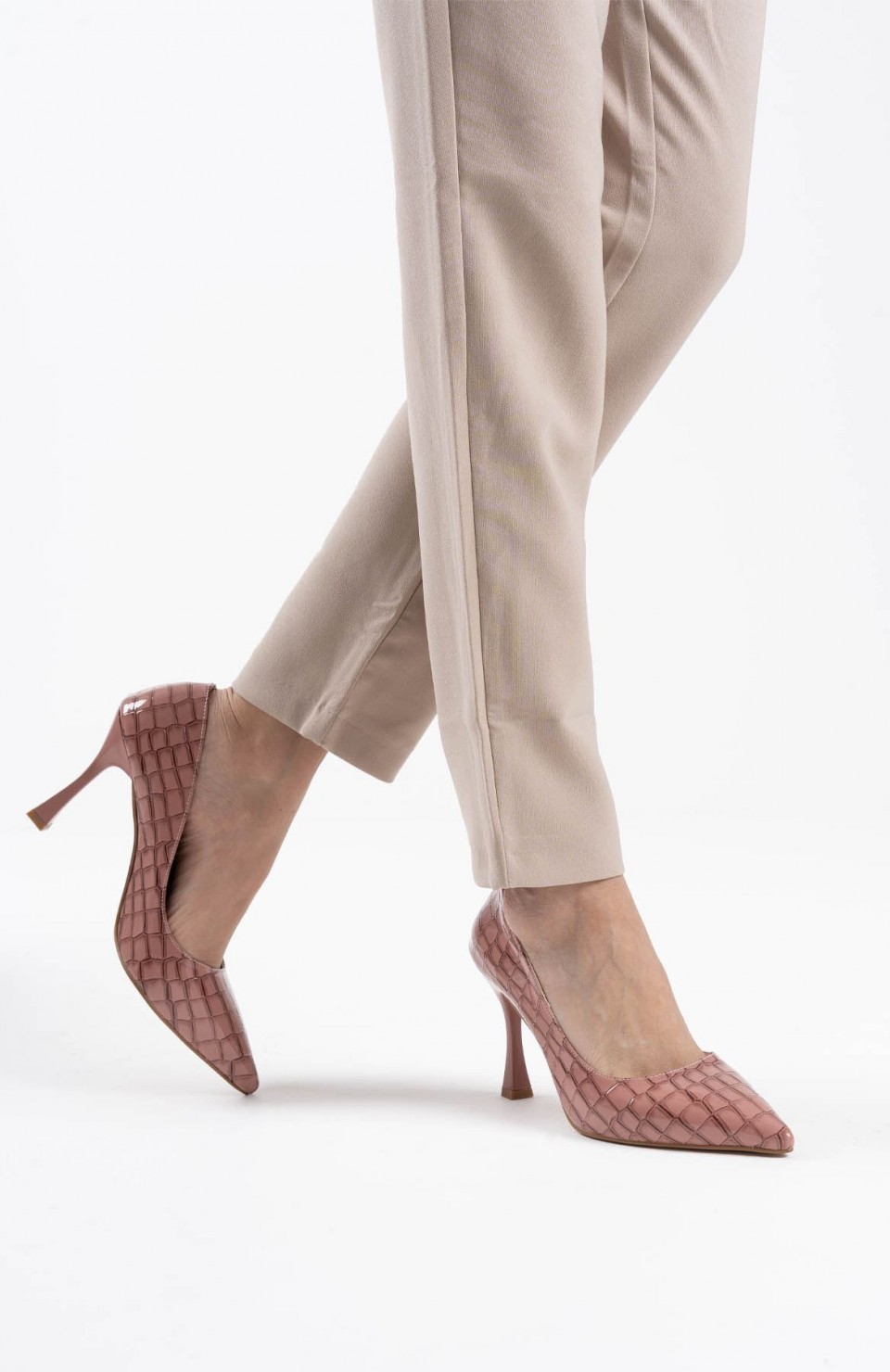 Kadın Somon Kroko Rugan Stiletto TR08MS10B Somersan Giyim | Kadın, Erkek ve Çocuk Moda