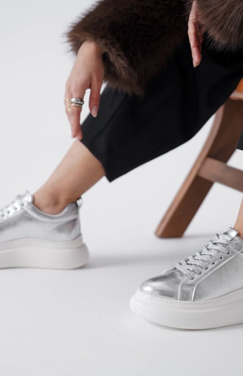 Gümüş Kadın Sneaker TR01MS05B Somersan Giyim | Kadın, Erkek ve Çocuk Moda