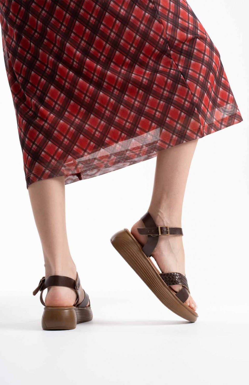 Acı Kahve Hakiki Deri Sandalet TR31MY58K Somersan Giyim | Kadın, Erkek ve Çocuk Moda