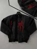 Örümcek Desenli Siyah Bomber Mont – Unisex Kullanıma Uygun, Fermuarlı Cepli, Kapitone Astarlı, Bahar Kış Günlük Giyim İçin Moda Ceket Modeli - Siyah