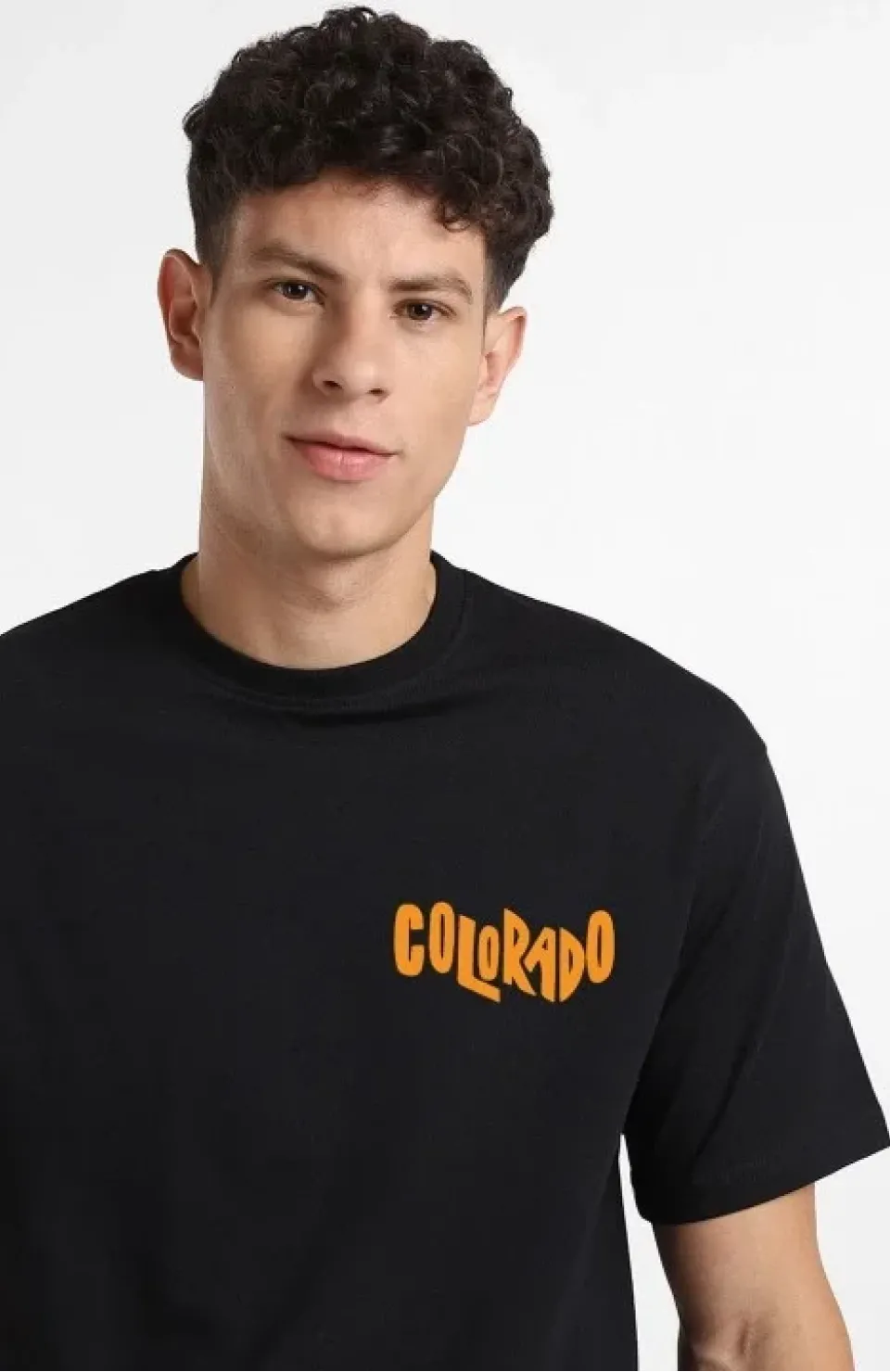 Erkek Baskılı Oversize T-shirt - Siyah