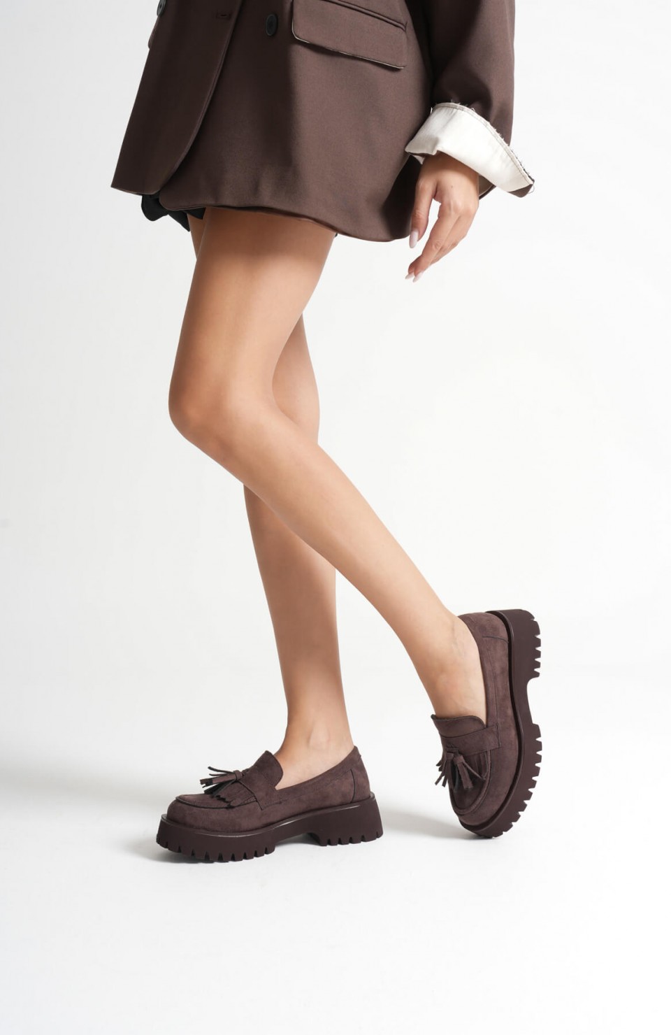 Kadın Günlük Acı Kahve Süet Loafer Ayakkabı TR10MS03E Somersan Giyim | Kadın, Erkek ve Çocuk Moda