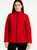 Kadın Bomber Mont Ceket – Su İtici Kumaş, Kapitone Astarlı, Fermuarlı, Kışlık - Kırmızı