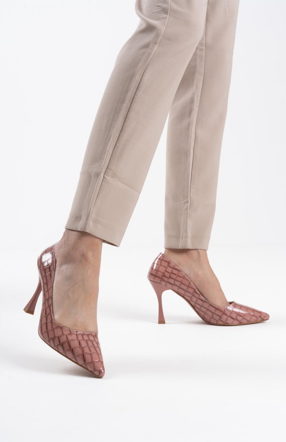 Kadın Somon Kroko Rugan Stiletto TR08MS10B Somersan Giyim | Kadın, Erkek ve Çocuk Moda