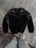 Yıldırım Baskılı Bisiklet Yaka SweatShirt - Siyah Somersan Giyim | Kadın, Erkek ve Çocuk Moda