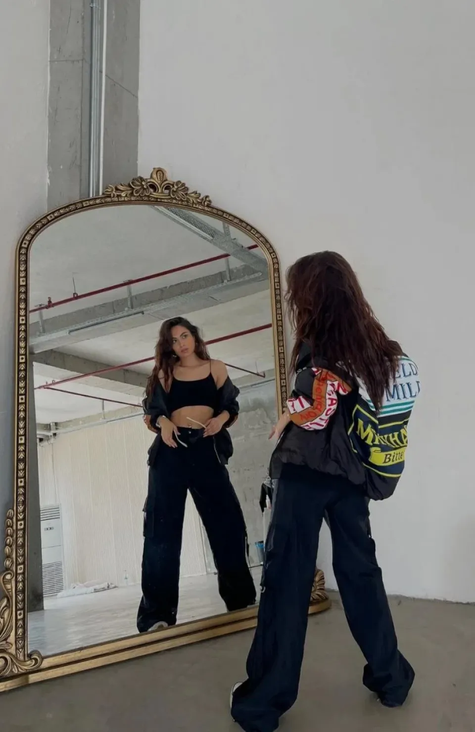 Kadın Sırt ve Kol Parça Baskılı Bomber Ceket - Siyah Somersan Giyim | Kadın, Erkek ve Çocuk Moda