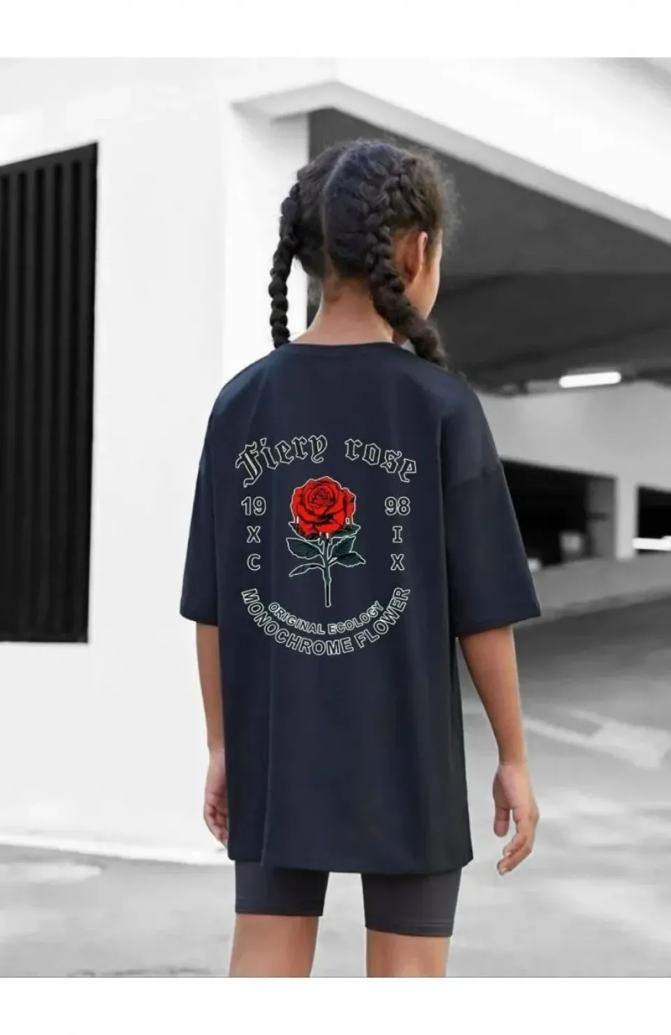 Çocuk Unisex Baskılı T-Shirt - Siyah