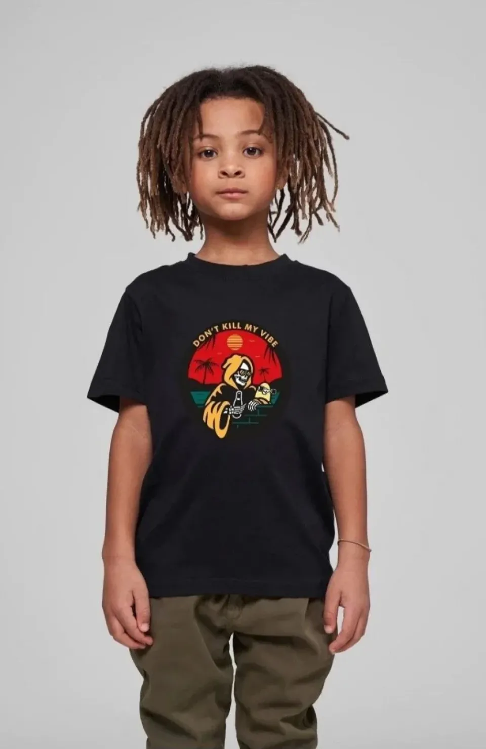 Çocuk Unisex Baskılı T-Shirt - Siyah