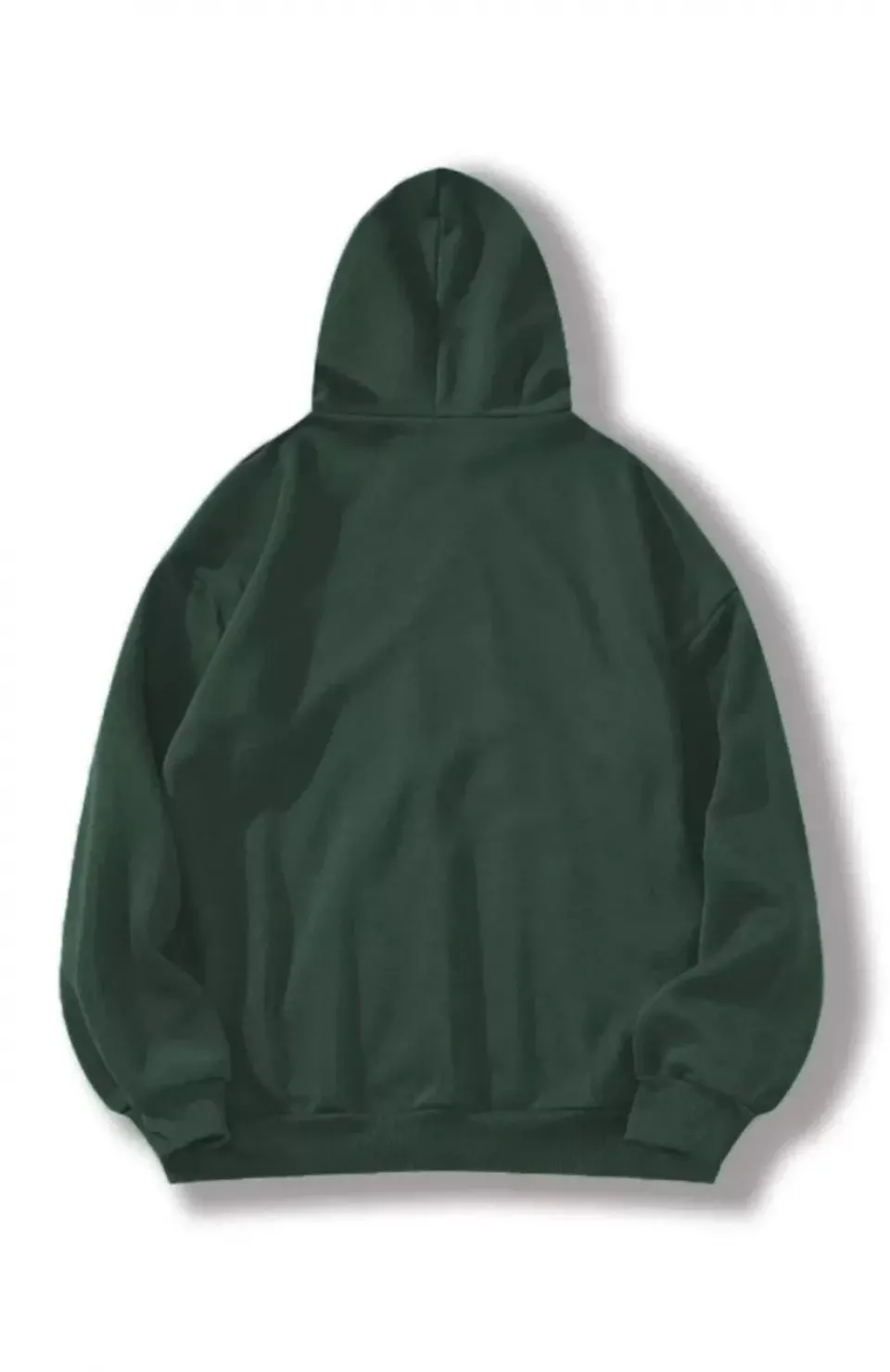 3 İplik Pamuklu Unisex Kapşonlu Sweetshirt - Haki