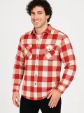 Erkek Oduncu Gömlek – Uzun Kollu, Şardonlu Kumaş, Kareli Desen, Regular Fit, Manşetli, Çift Cepli, Rahat Günlük Bahar & Kış Stil - Kırmızı