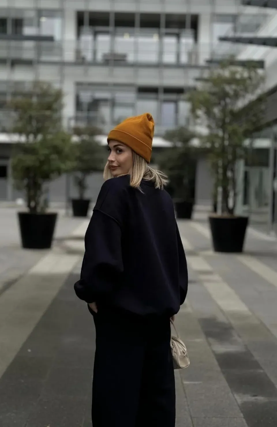 Bisiklet Yaka Üç İplik Sweat Takım - Siyah