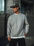 Kışlık Bisiklet Yaka Üç İplik Basic SweatShirt - Gri