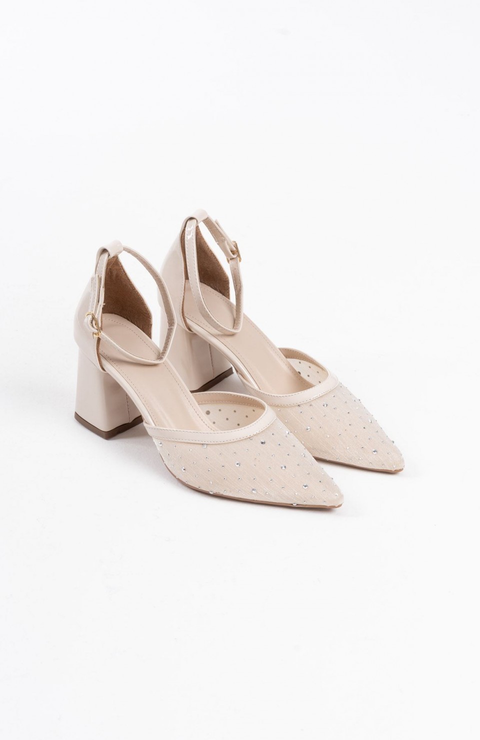 Tekstil Kumaş Taşlı Kadın Topuklu Ayakkabı TR08MS18B Somersan Giyim | Kadın, Erkek ve Çocuk Moda