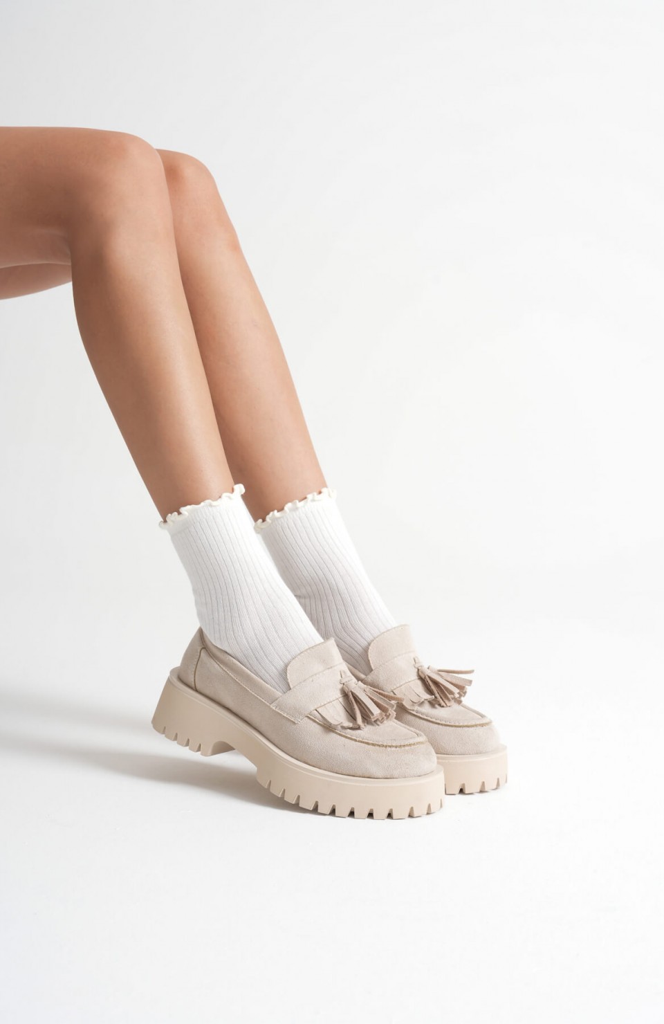 Kadın Günlük Bej Süet Loafer Ayakkabı TR10MS03D Somersan Giyim | Kadın, Erkek ve Çocuk Moda