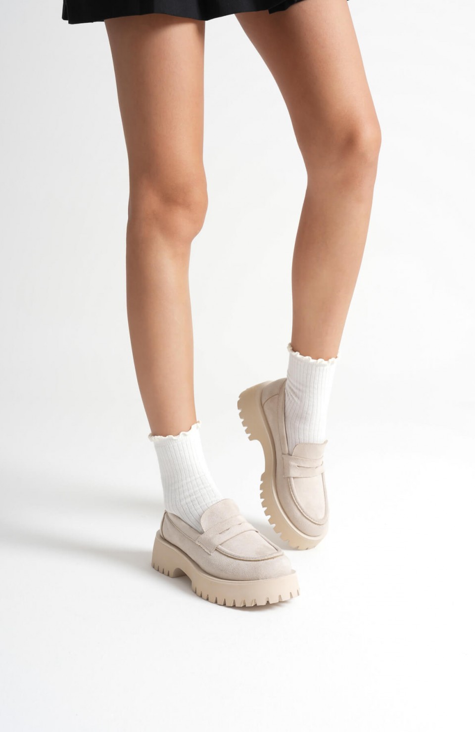 Kadın Günlük Bej Süet Loafer Ayakkabı TR10MS02D Somersan Giyim | Kadın, Erkek ve Çocuk Moda