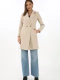 Düğmeli İçi Astarlı Kadın Kaşmir Kaşe Kaban - Bej Somersan Giyim | Kadın, Erkek ve Çocuk Moda