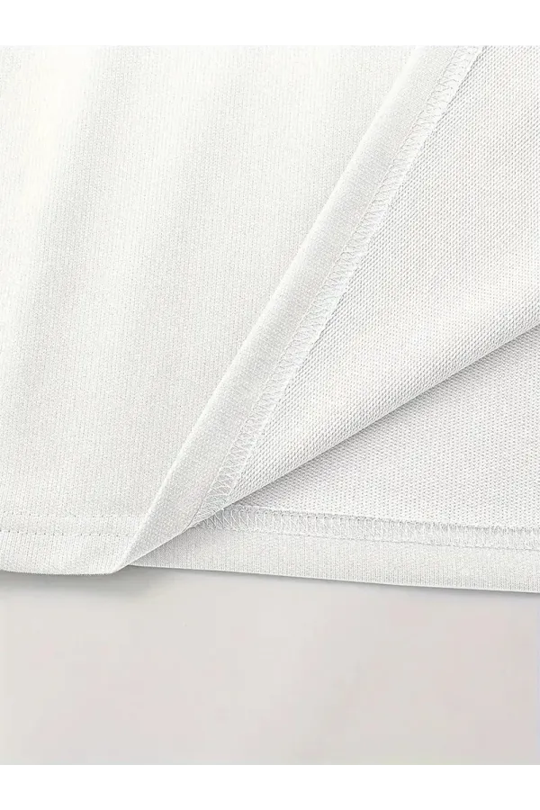 LB Baskılı Ön Arka Oversize Bisiklet Yaka Kısa Kol T-shirt - Beyaz