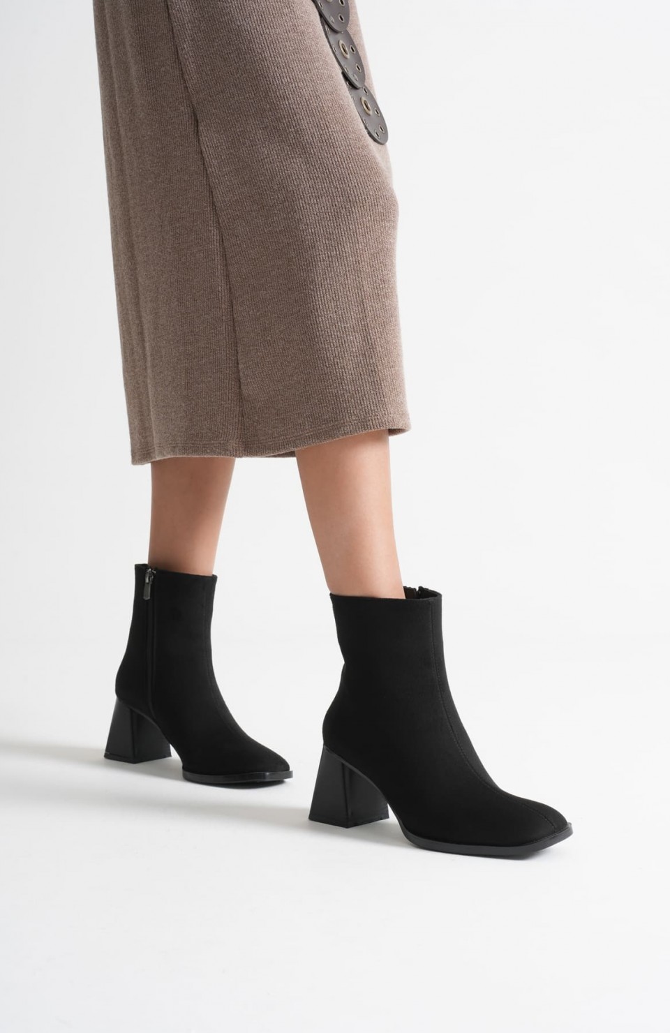 Kadın Siyah Süet Topuklu BotTR08MK24D Somersan Giyim | Kadın, Erkek ve Çocuk Moda