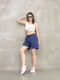 Osy Modal Yumuşak dokulu Kumaş Kadın Kısa Şort - Mavi