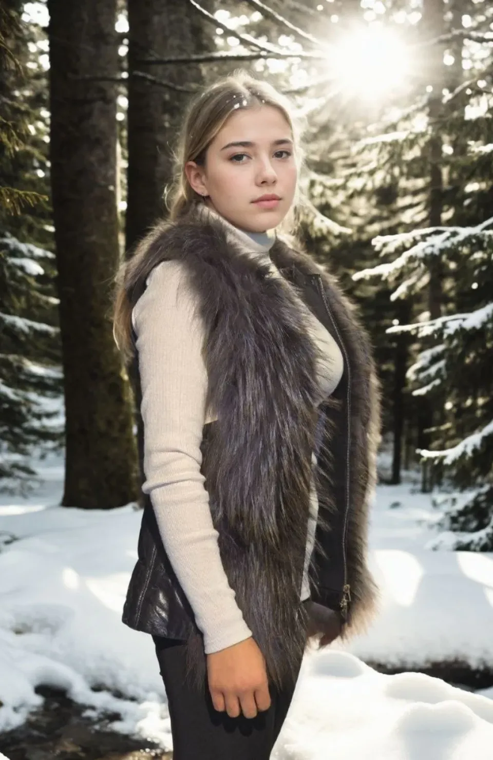 Kadın Kolsuz Fermuarlı Yelek - Siyah