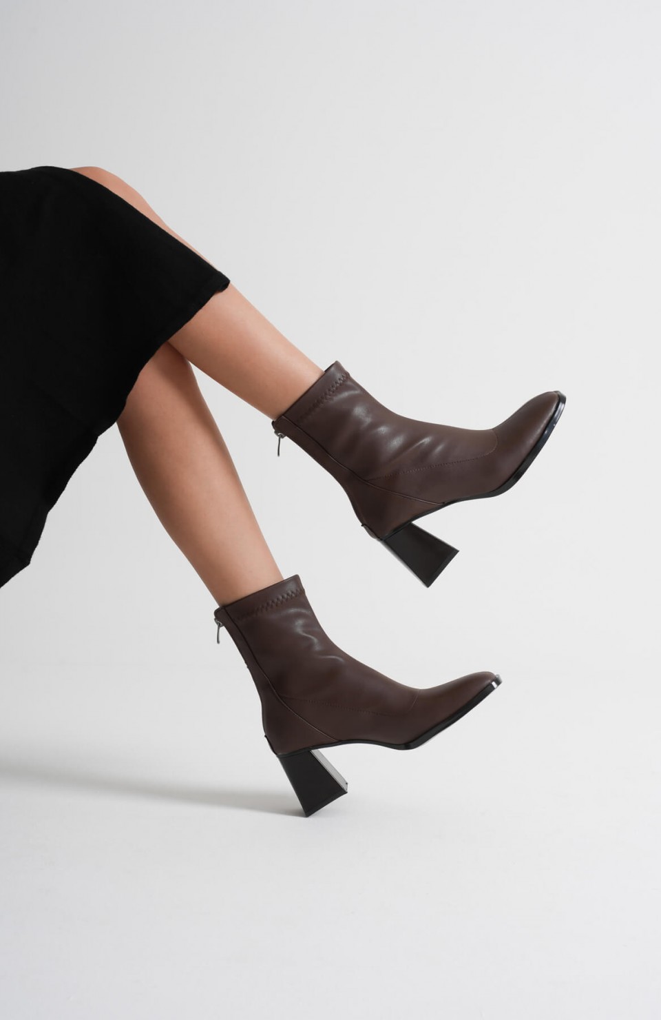 Acı Kahve Kalın Topuklu Streç Bot TR08MK01C Somersan Giyim | Kadın, Erkek ve Çocuk Moda