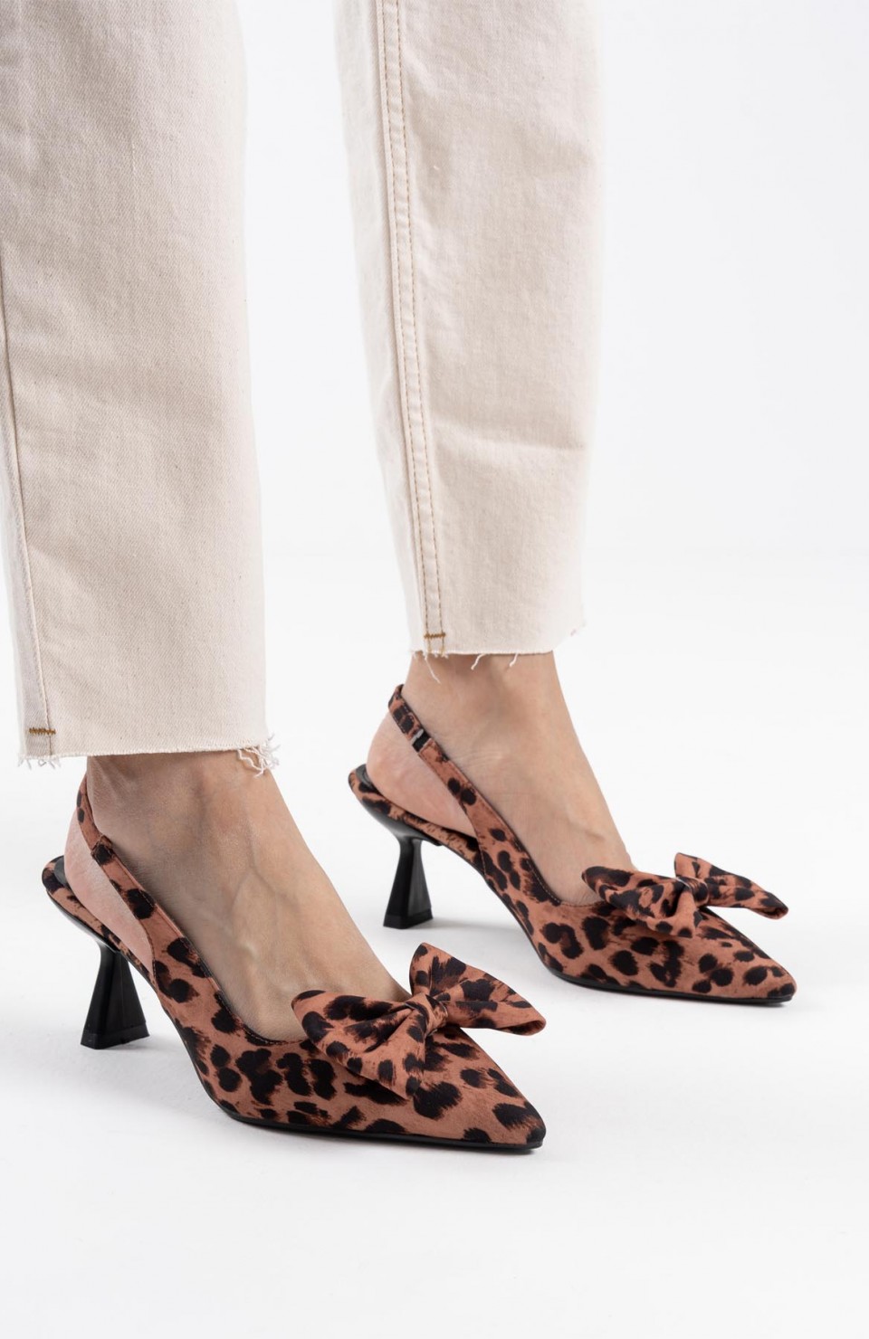Koyu Leopar Kadın Topuklu Ayakkabı TR08MS40L Somersan Giyim | Kadın, Erkek ve Çocuk Moda