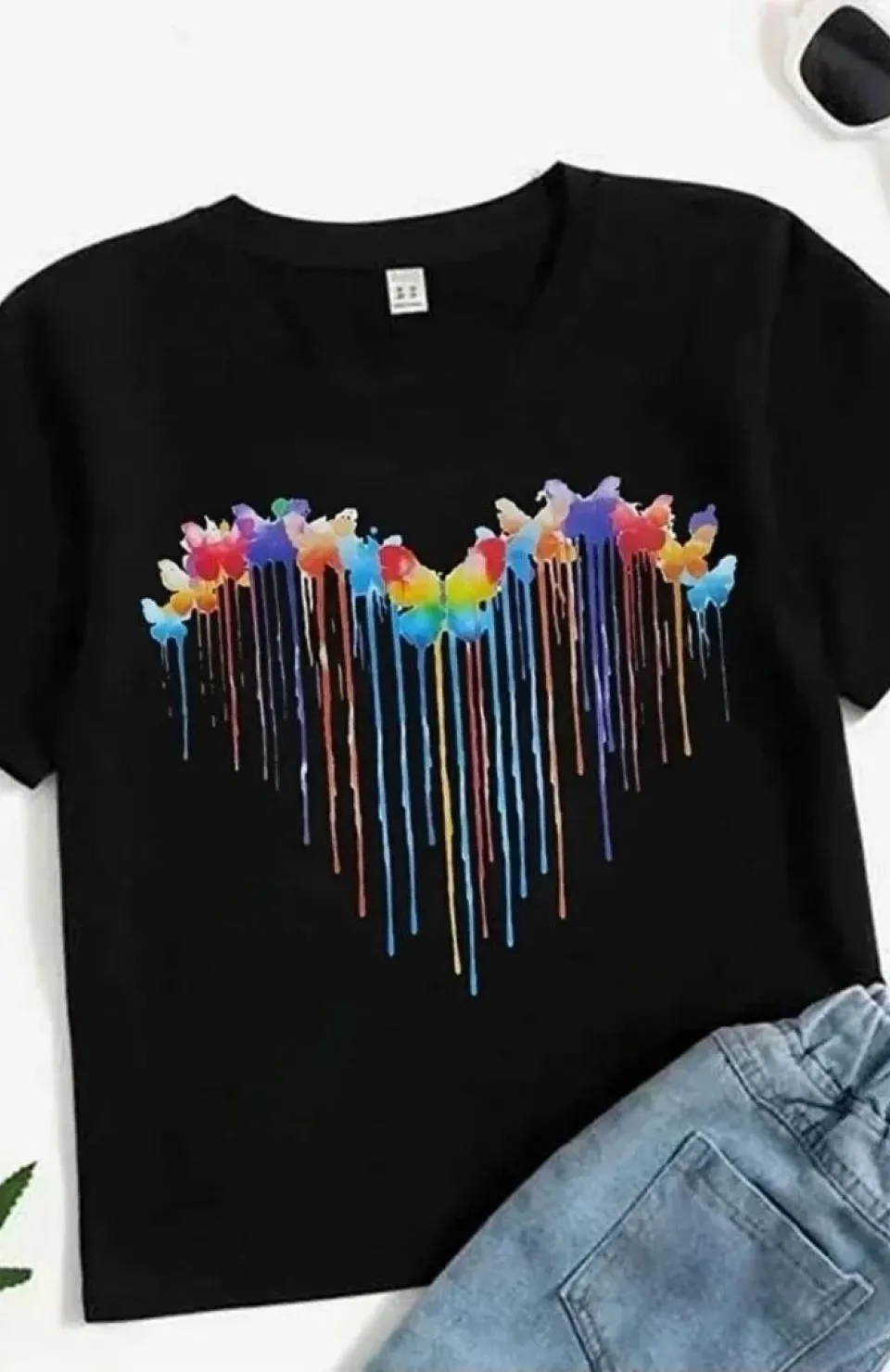 Çocuk Unisex Baskılı T-Shirt - Siyah