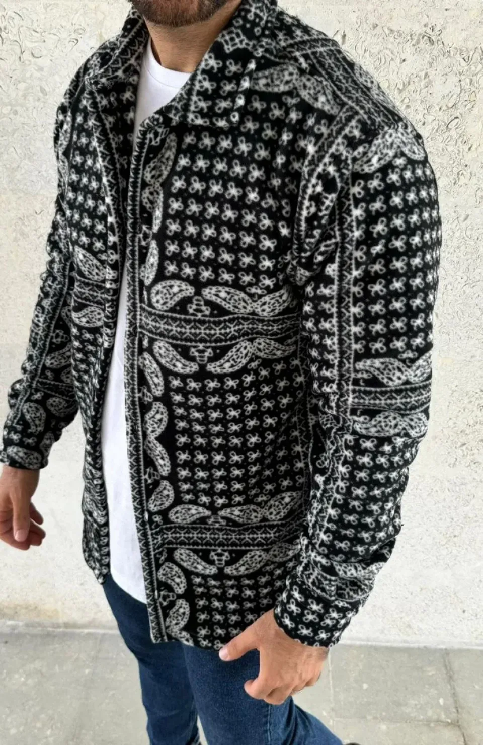 Erkek Polar Fermuarlı Sweatshirt – Kapüşonsuz, Cepli, Yumuşak Dokulu, Oversize Rahat Kalıp, Kışlık Sıcak Tutan Fermuarlı Üst - Siyah