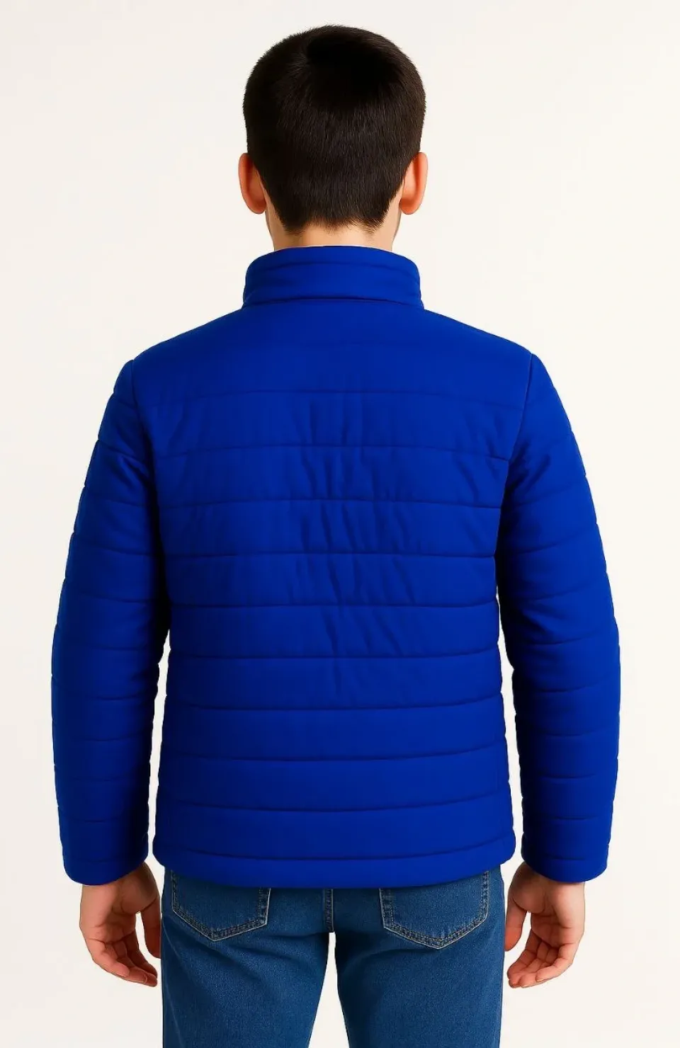 Erkek Çocuk Şişme Mont Hafif ve Sıcak Tutucu Kışlık Fermuarlı Su İtici Rahat Günlük Mont Kapüşonuz Modern Tasarım - Saks Mavisi Somersan Giyim | Kadın, Erkek ve Çocuk Moda