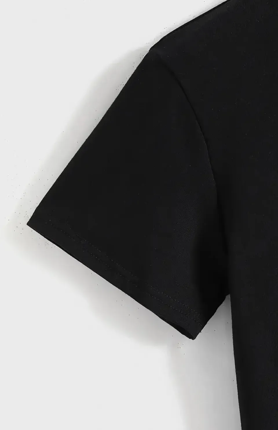 20/1 Penye Compack Baskılı Oversize Kısa Kol Bisiklet Yaka T-shirt - Siyah