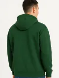 Erkek Ovarsize Kapüşonlu Swetshirt Kanguru Çepli Cıtcıtlı 3 iplik Şardonlu Hoodie - Haki