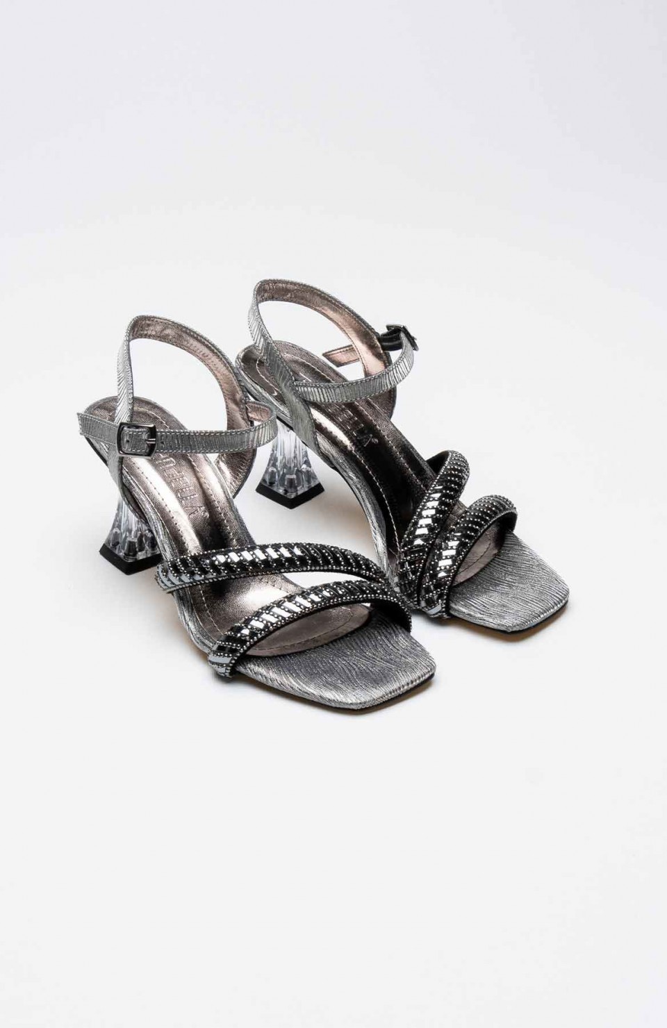 Platin Taşlı Kadın Topuklu Sandalet TR25MY05C Somersan Giyim | Kadın, Erkek ve Çocuk Moda