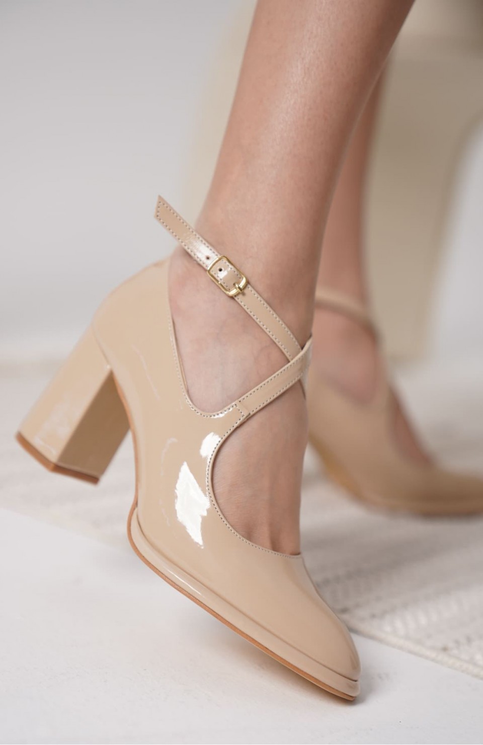 Nude Rugan Kadın Topuklu Ayakkabı TR18MS09B Somersan Giyim | Kadın, Erkek ve Çocuk Moda
