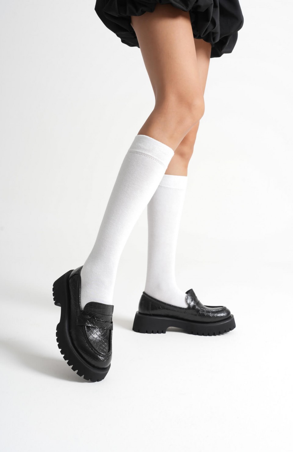 Kadın Günlük Siyah Kroko Loafer Ayakkabı TR10MS02G Somersan Giyim | Kadın, Erkek ve Çocuk Moda